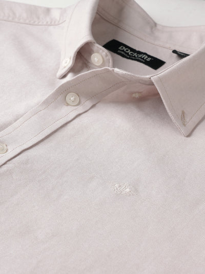 Dockers Men's Beige Oxford Smart Casual Full Sleeve Shirt
