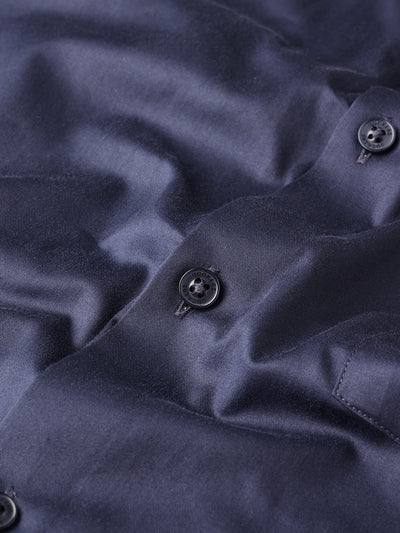Dockers Men's Navy Blue Solid Smart Casual Full Sleeve Shirt